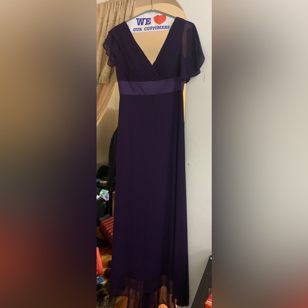 Ever Pretty Purple floor length dress long lace